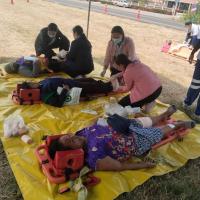 ร่วมซ้อมแผนรับอุบัติเหตุหมู่ ประจำปี 2569 เพื่อเตรียมความพร้อมรับอุบัติเหตุหมู่ในช่วงเทศกาลสงกรานต์ในการป้องกันและลดอุบัติเหตุทางถนน